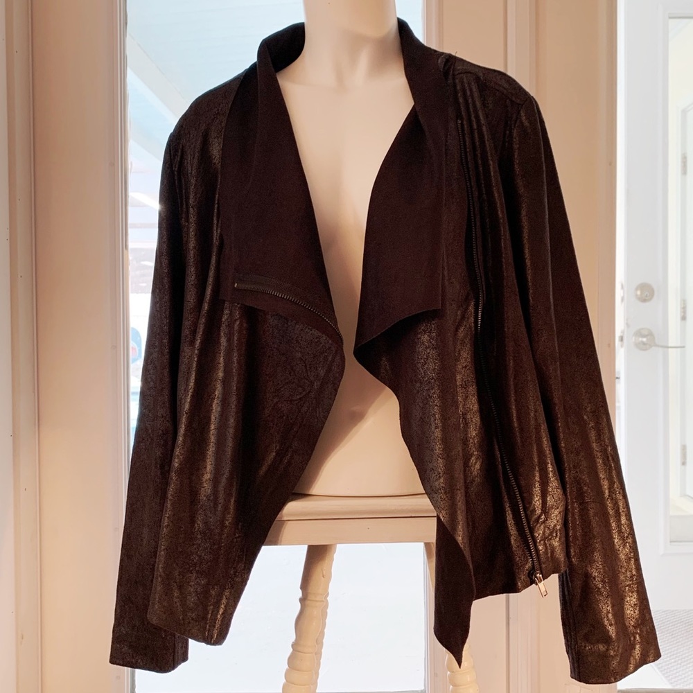 🆕 Black Vegan Leather Jacket Lightweight Women’s